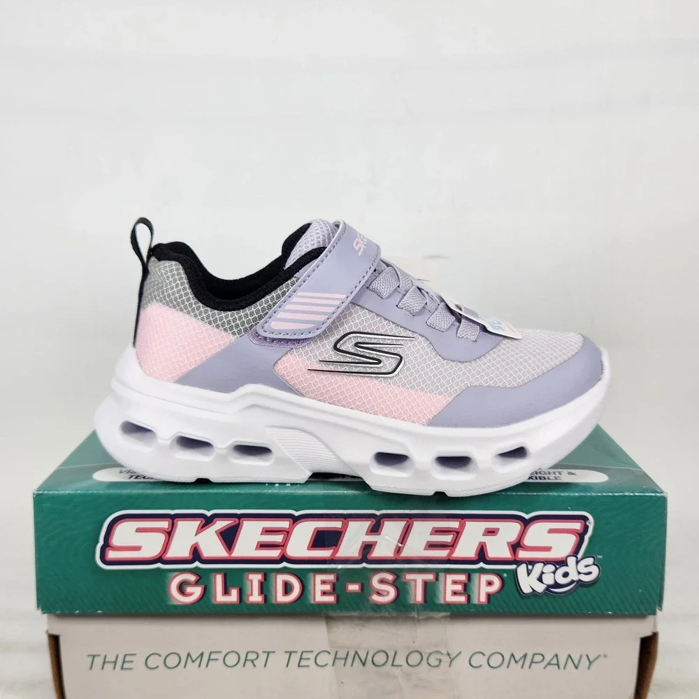 Skechers Glide-Step Drift Kids Size 11 Lavender Multi Mesh Athletic Sneakers
